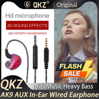 QKZ AK9 Original 3.5mm AUX Wired Headphone In-Ear HiFi Heavy Bass Music Earphone With MIC Noise Reduction Earbuds Sports Headset