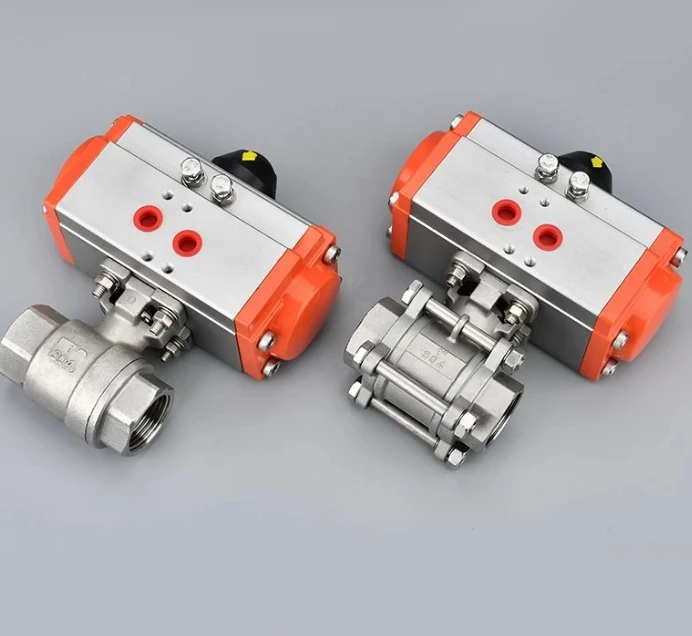 Pneumatic Threaded Ball Valve Q611F-16P Stainless Steel Three-piece Internal High Temperature Steam AT
