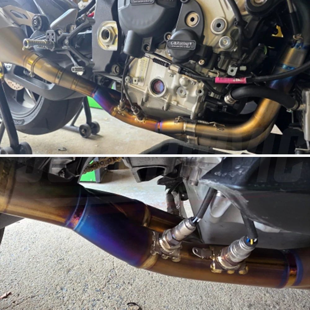 For S1000RR S1000R 2019-2026 Motorcycle Exhaust Titanium Split Front Pipe Header 1:1 OEM Fitment Moto Parts