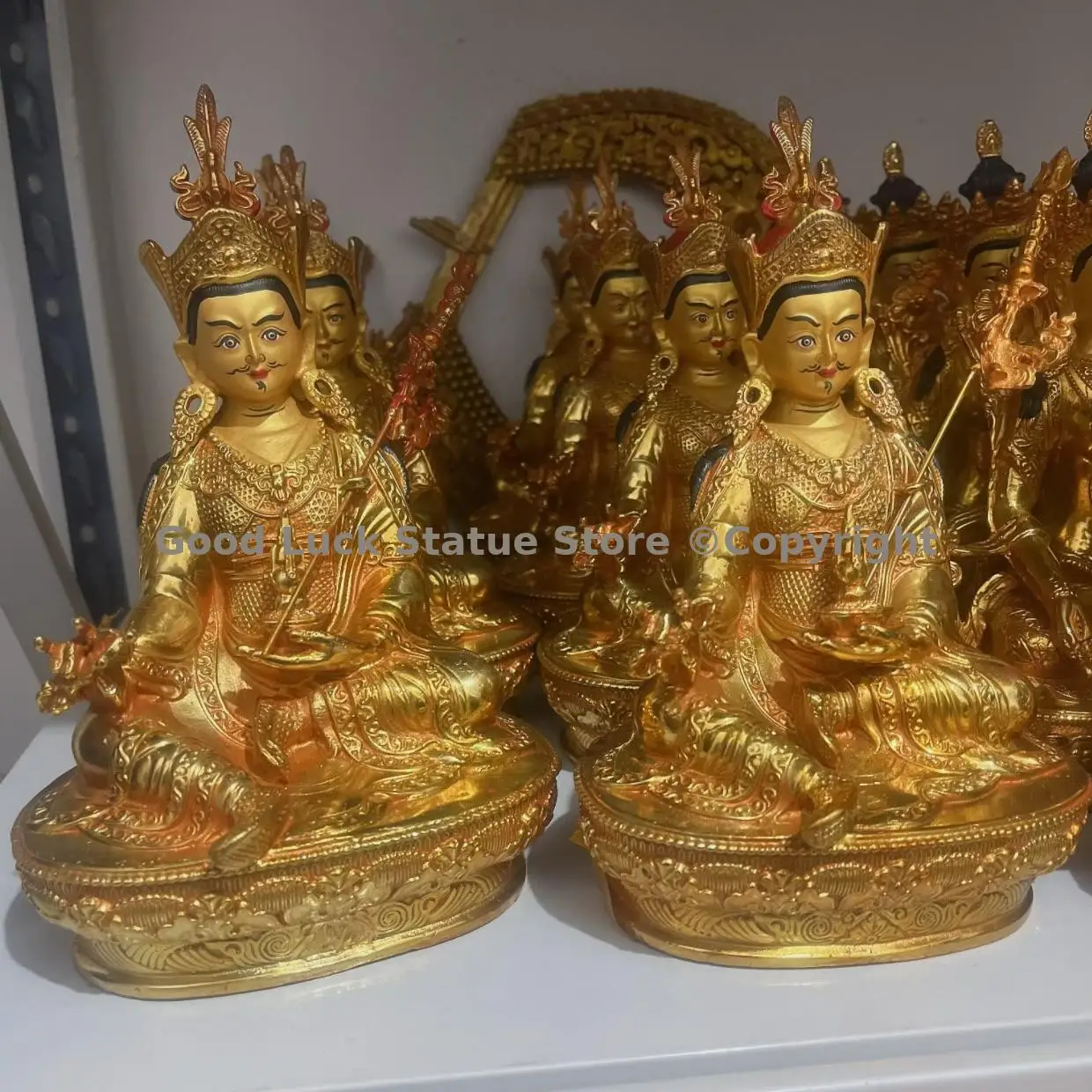 Exclusive Tibet temple gidling Guru Rinpoche Padmasambhava Buddha Buddhism Family Worship Wholesale COPPER Buddha statue