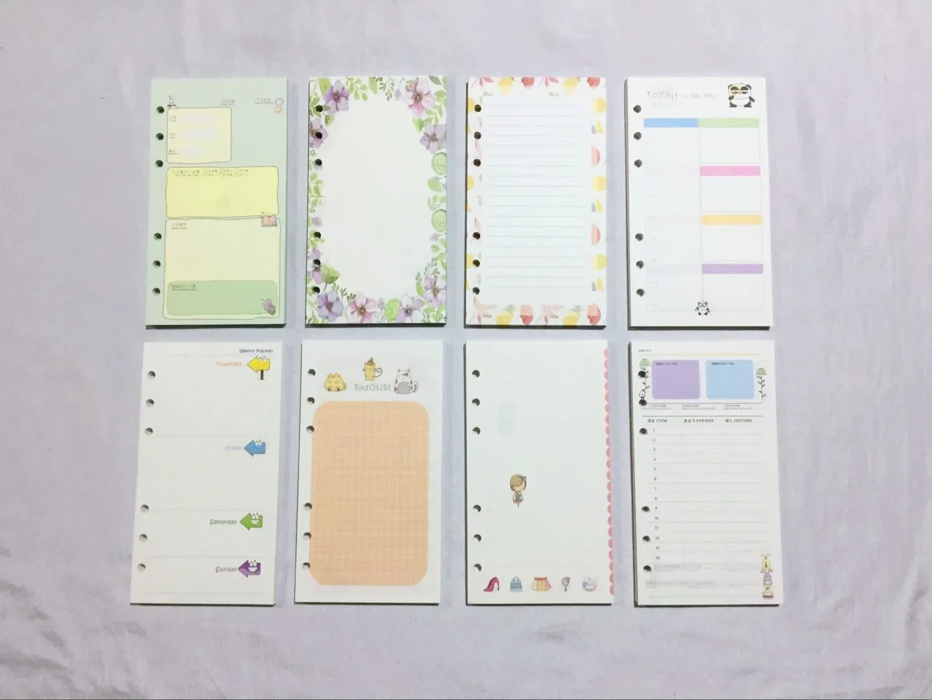 A7 Colorful Loose Leaf Notebook Refill Spiral Binder Inner Page Weekly Monthly To Do Line Grid Inside Paper Stationery