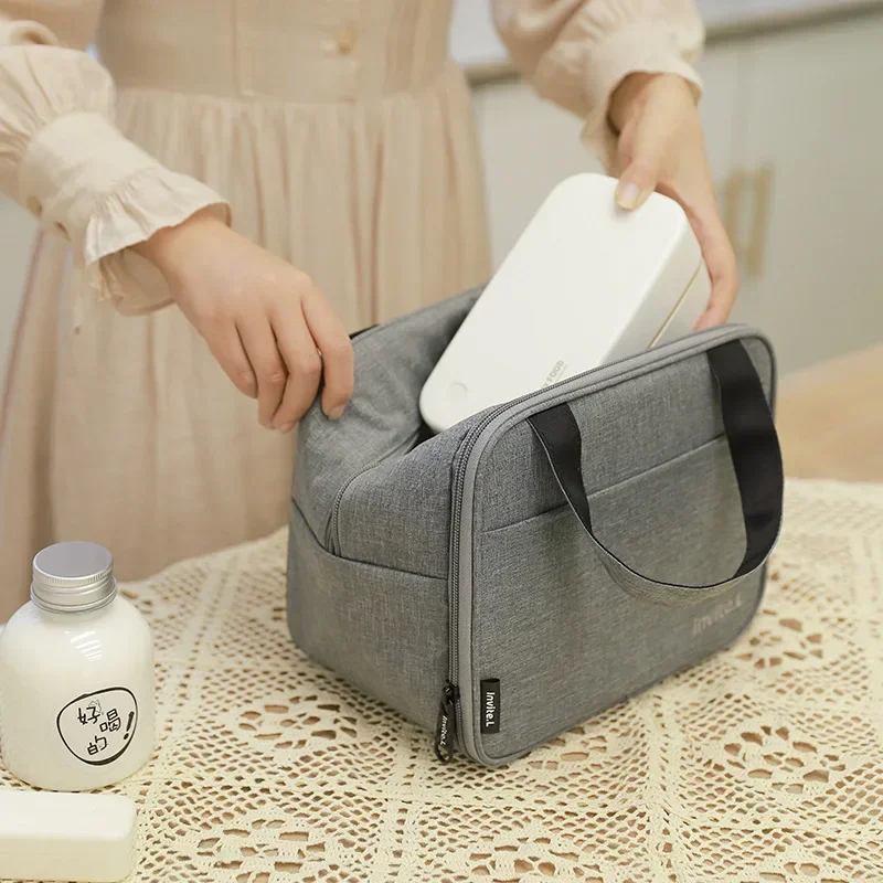 Portable Thermal Lunch Bag Food Box Durable Waterproof Office Cooler Lunch Box Ice Insulated Case Camping Oxford Dinner Bag