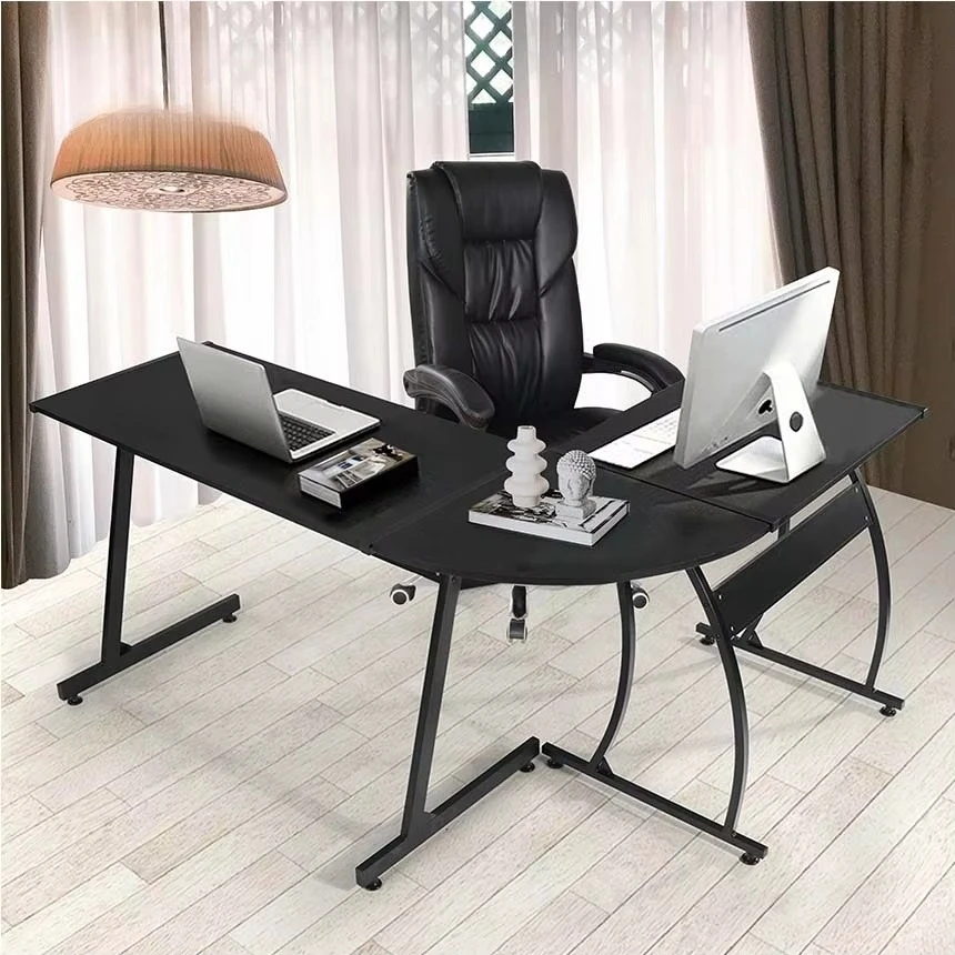 Modern L-shaped wood corner desk computer desk computer desk