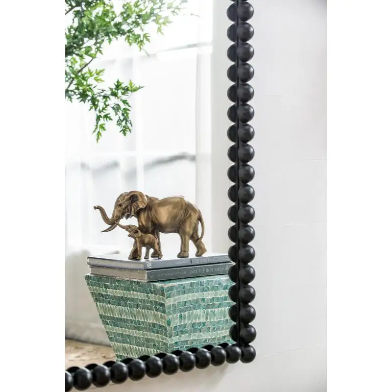 مرآة كاملة الطول مقاس 23 × 72 مع إطار معدني مطرز، مرآة مستطيلة كبيرة الحجم لغرفة المعيشة وغرفة النوم، لمسة نهائية سوداء #6