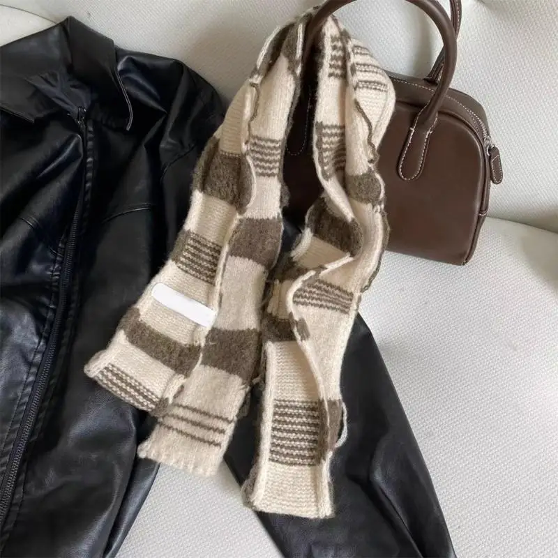 

652F Trendy Scarf Soft Acrylic Fabric Neckerchief Versatiles Scarves for Daily Use
