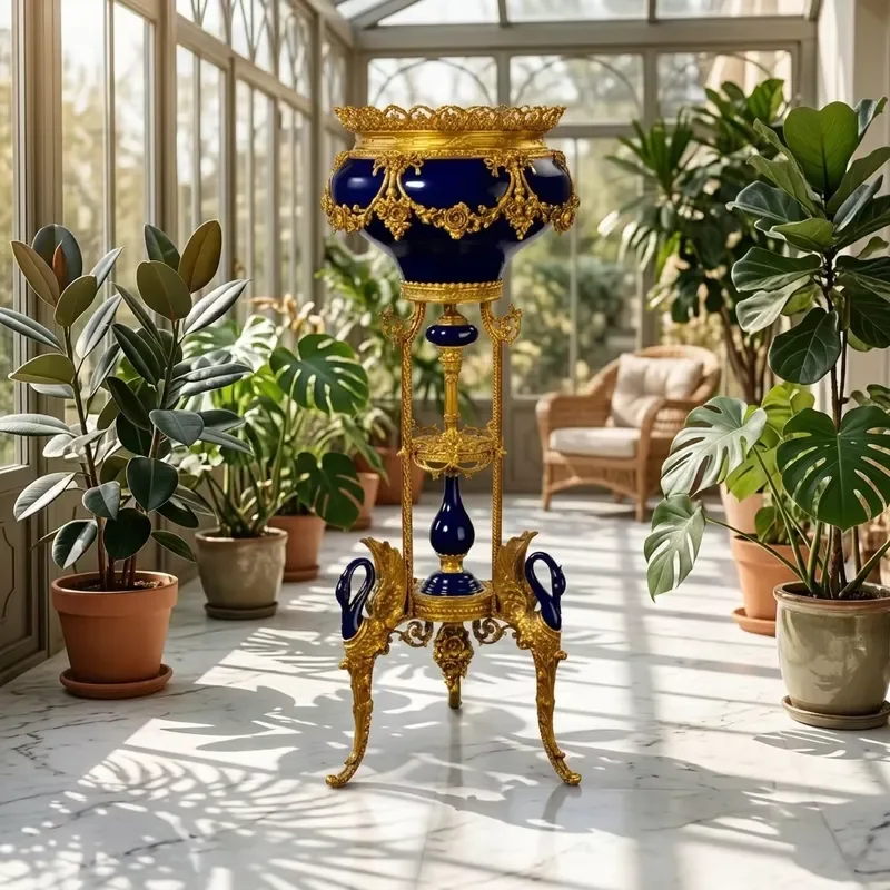 MKMJ European Vintage-style Large Vase High-end Floor-standing Family Accent Piece for Spacious Homes Elegant and