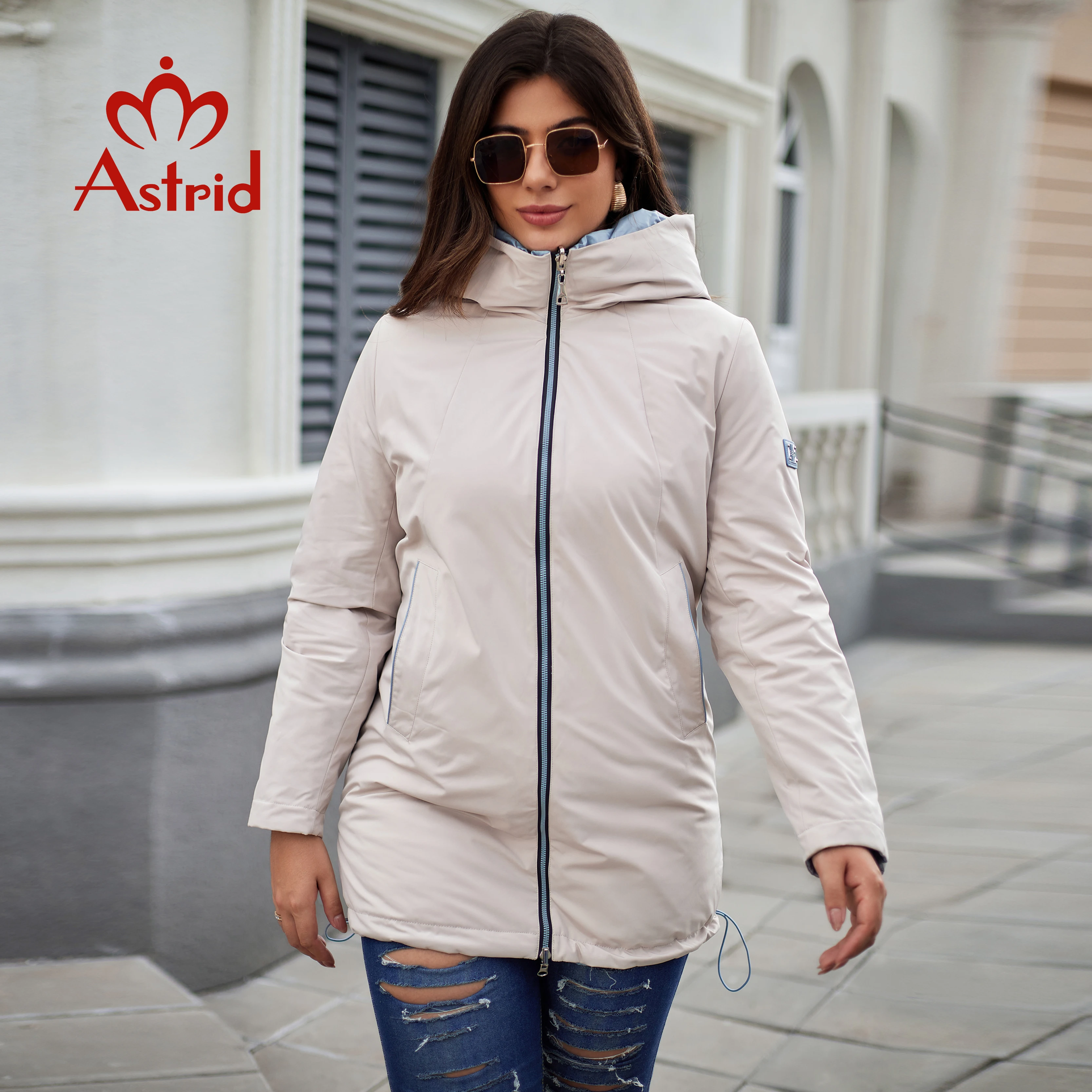 Astrid Women\'s Autumn Winter Parka Plus Size Woman Clothing Long Padding Warm Hood Female Reversible Jacket Quilted Coats 10572