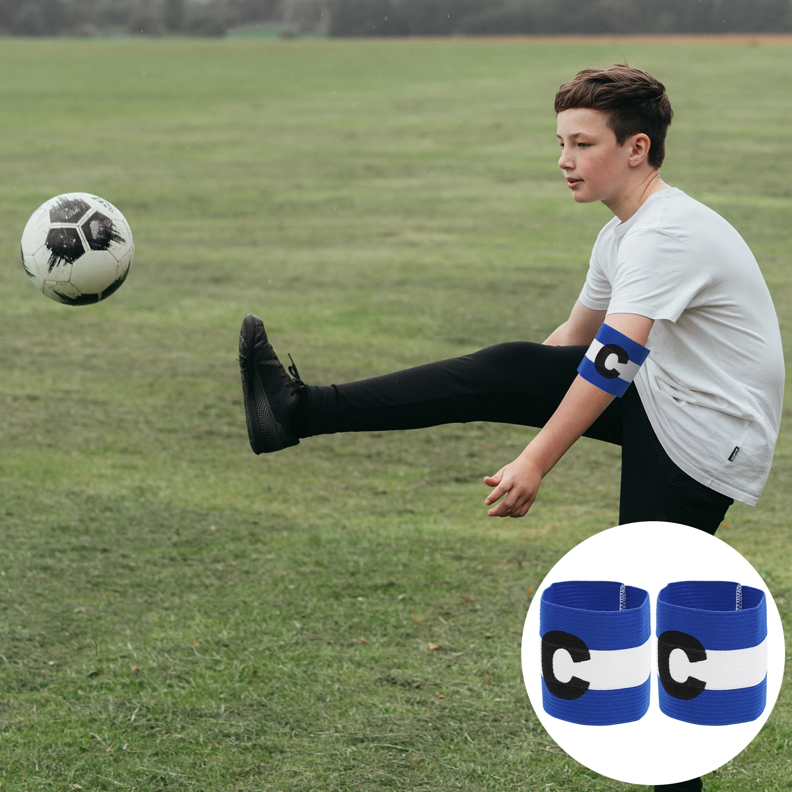 

2pcs Nylon Captain Armbands Football C-Mark Bands Anti-Slip Sports Supplies For Soccer Team Leader Armband Basketball Baseball