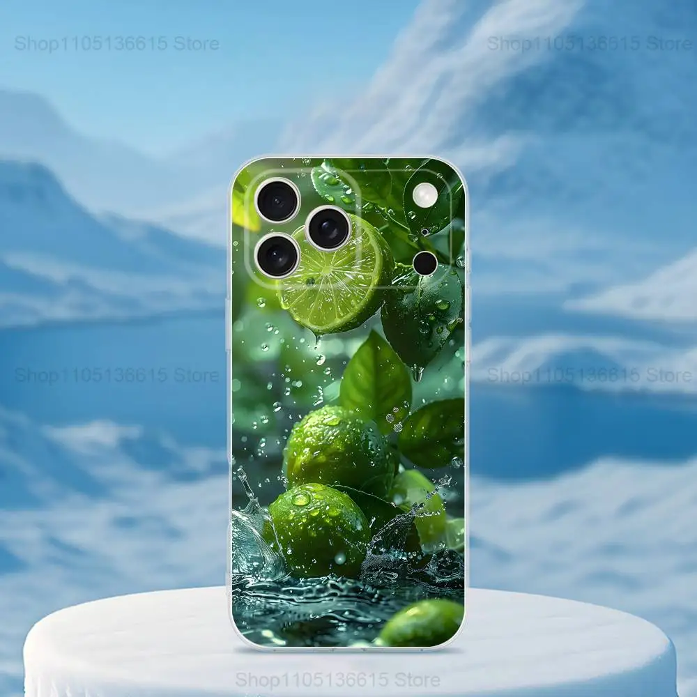 Tasty lemon Fruit Art Phone Case For iPhone 16,15,14,13,12,11,17 Pro,Max,Plus,X,XS,XR,SE,Mini Transparent Soft Cover