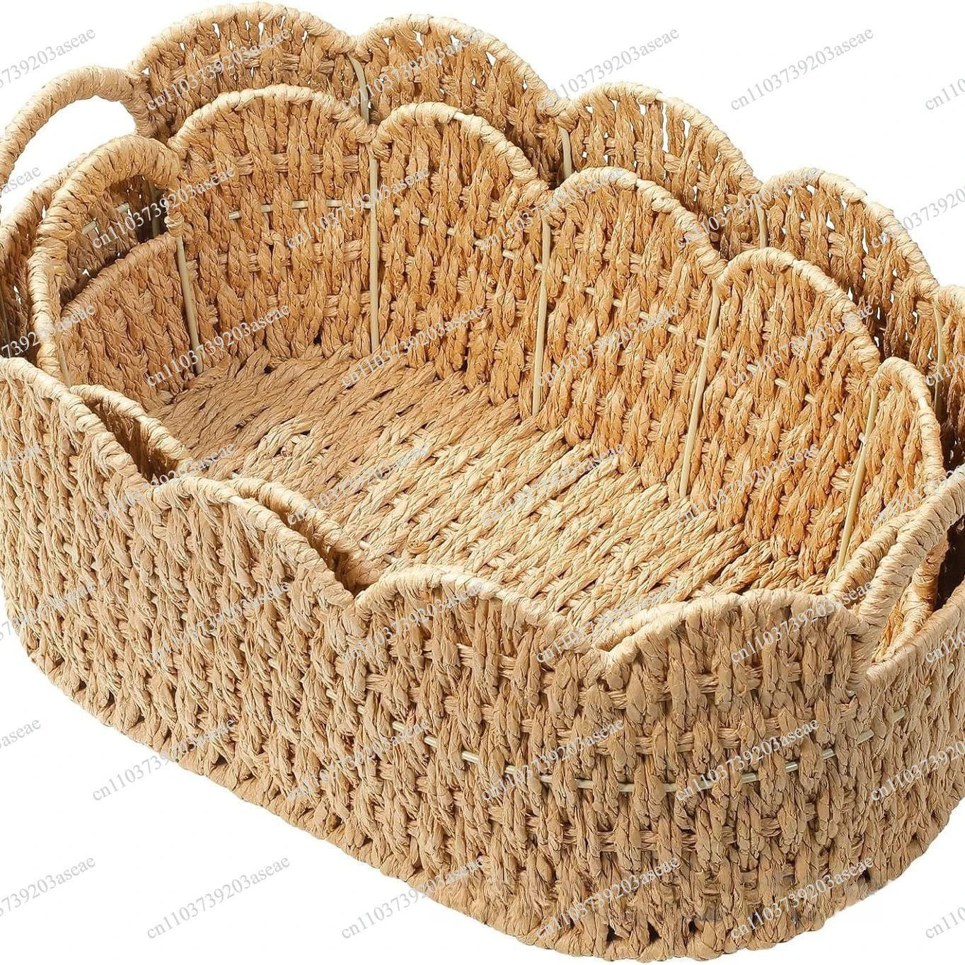 Paper rope woven storage basket Fruit basket Desktop cosmetics finishing basket