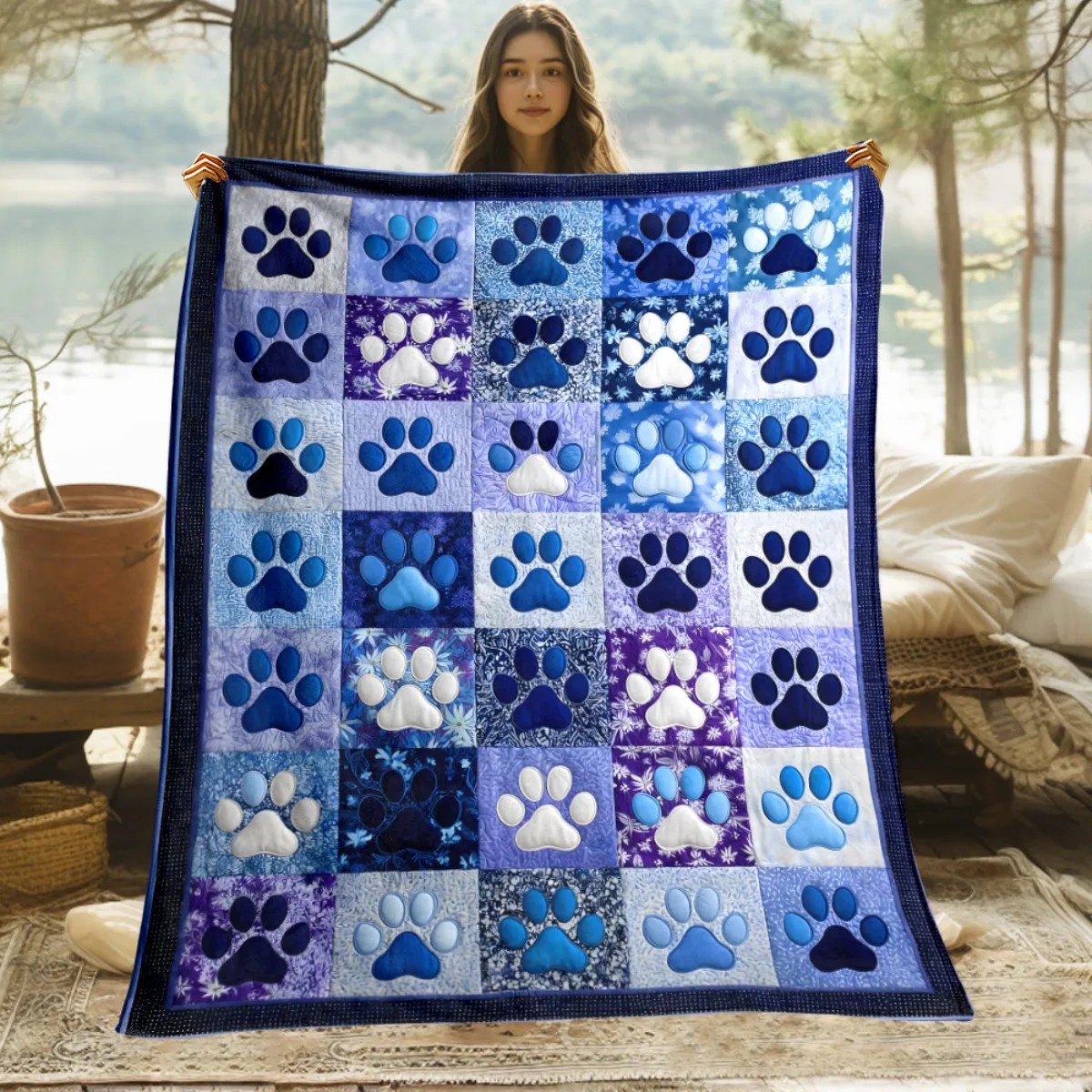 1pc of Cozy Blanket with Paw Print Design, Made of Flannel Fabric, Perfect for Sofa, Bed, Couch, Or Chair; a Lightweight Gift Id
