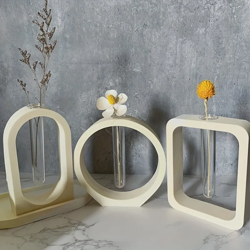 Силиконовая форма для гидропонной вазы «сделай сам», круглая арочная испытательная трубка, ваза для аквакультуры, форма для гипса и цемента, капельная форма из смолы, домашний декор