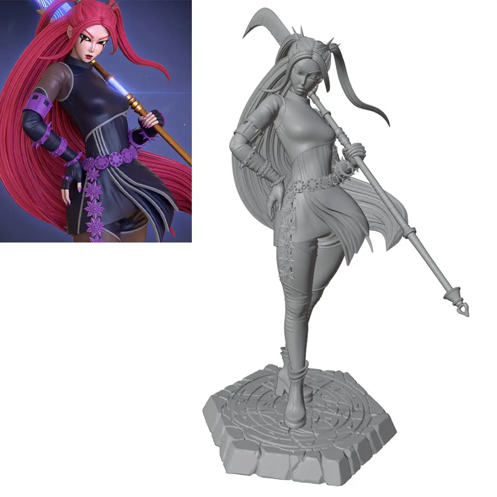 75/100/120 Female Warrior Resin Model Kits GK Miniature 3D Printed Gray Model Figurine DIY Doll Model Unassembled And Unpainted