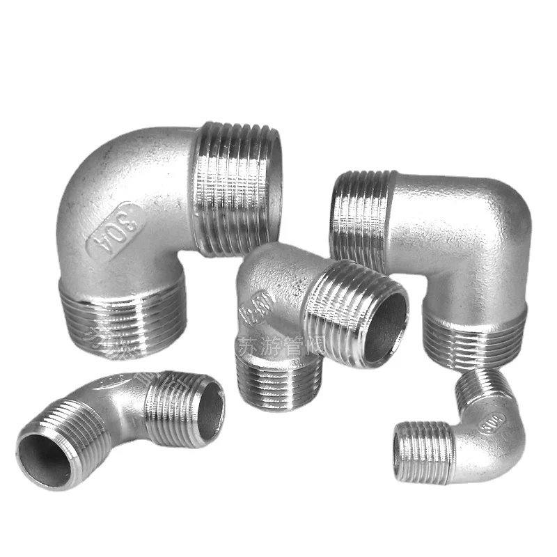 

1/4" 3/8" 1/2" 3/4" 1" 1-1/4" 1-1/2" 2" BSPT Male Equal Reducer 90 Degree Elbow 304 Stainless Steel Pipe Fitting Connector Water