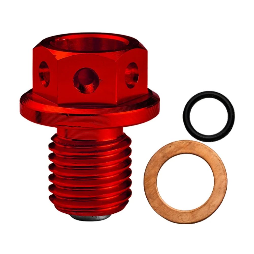 Engine Oil Drain Screw Bolt for For motorcycle and Scooter with Magnetic Particle Capture Aluminum Alloy Construction