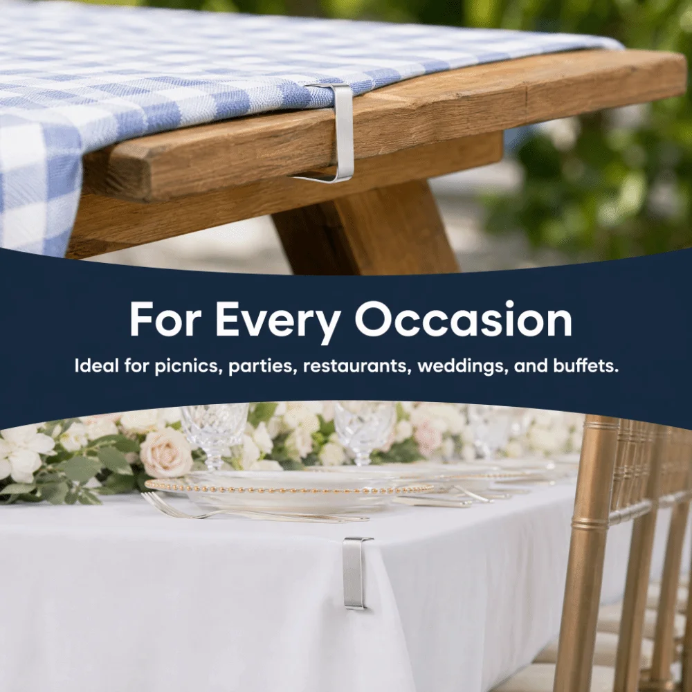 Durable Stainless Steel Tablecloth Clips Adjustable Anti-Slip Table Cover Clamps Tablecloth Holders Home