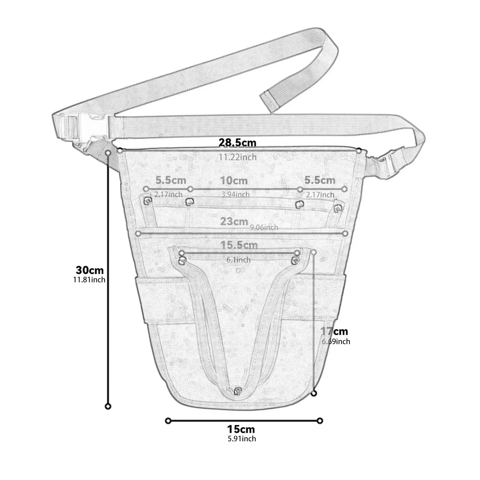 Gardening Tool Belt Waxed Canvas Tool Waist Belt Pouch Compact Storage Garden Tools Organizer for Yard and Greenhouse