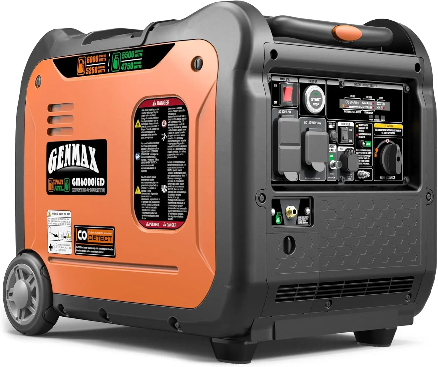 

Portable Generator 6000W Super Quiet Dual Fuel Portable Engine with Remote/Electric Start Ultra Lightweight for Backup Home Use