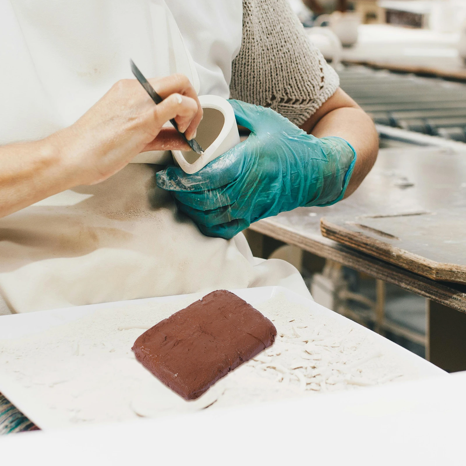 

1 set Air Dry Clay Crafts Sealed Bucket White Kaolin Safe Material Sculpting Tools Kids Adults Projects Modeling