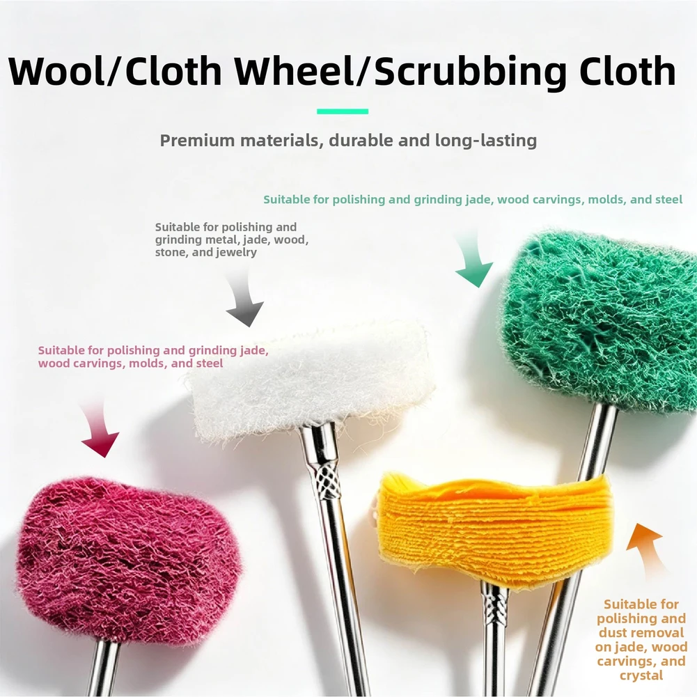 Nylon Fiber Polishing Wheels Set For Metal Stainless Steel Grinding Brush Non Woven Fabric Discs For Electric Drill Grinder Tool
