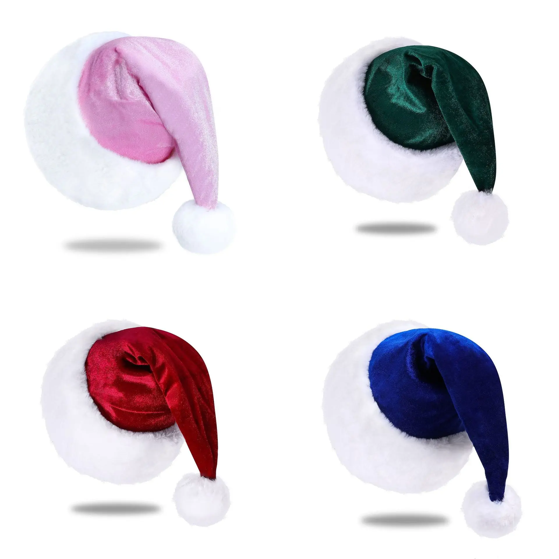 

Pleuche Velvet Christmas Hat Plush Cap Festival Party Hat Santa Claus Dance Performance Clothing Accessories Party Supplies