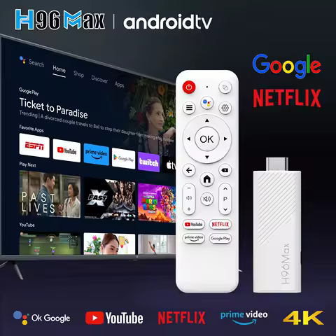 2025 New H96 MAX Android TV Stick Allwinner H313 with 2.4G Wifi 5G Wifi6 Dual Brand 8GB 16GB 4K 3D HDR Goolge Voice Remote