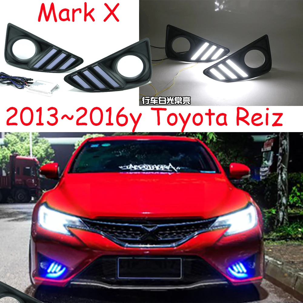 car bumper Mark X headlight for Toyota Reiz daytime light 2013~2016y DRL car accessories LED headlamp Riez fog light