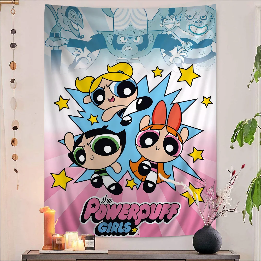 

The-P-Powerpuf-f-G-Girl Chart Tapestry For Living Room Home Dorm Decor Art Home Decor