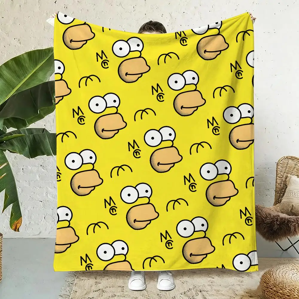 The Simpsons Throw Lightweight 240g Flannel Blanket Soft Skin-friendly for Summer Cooling