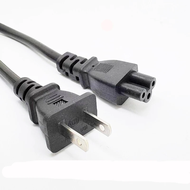 1PCS/LOT American standard and Chinese standard 2 flat plug power cord 05 square 1.2-meter two-plug plum blossom tail power cord