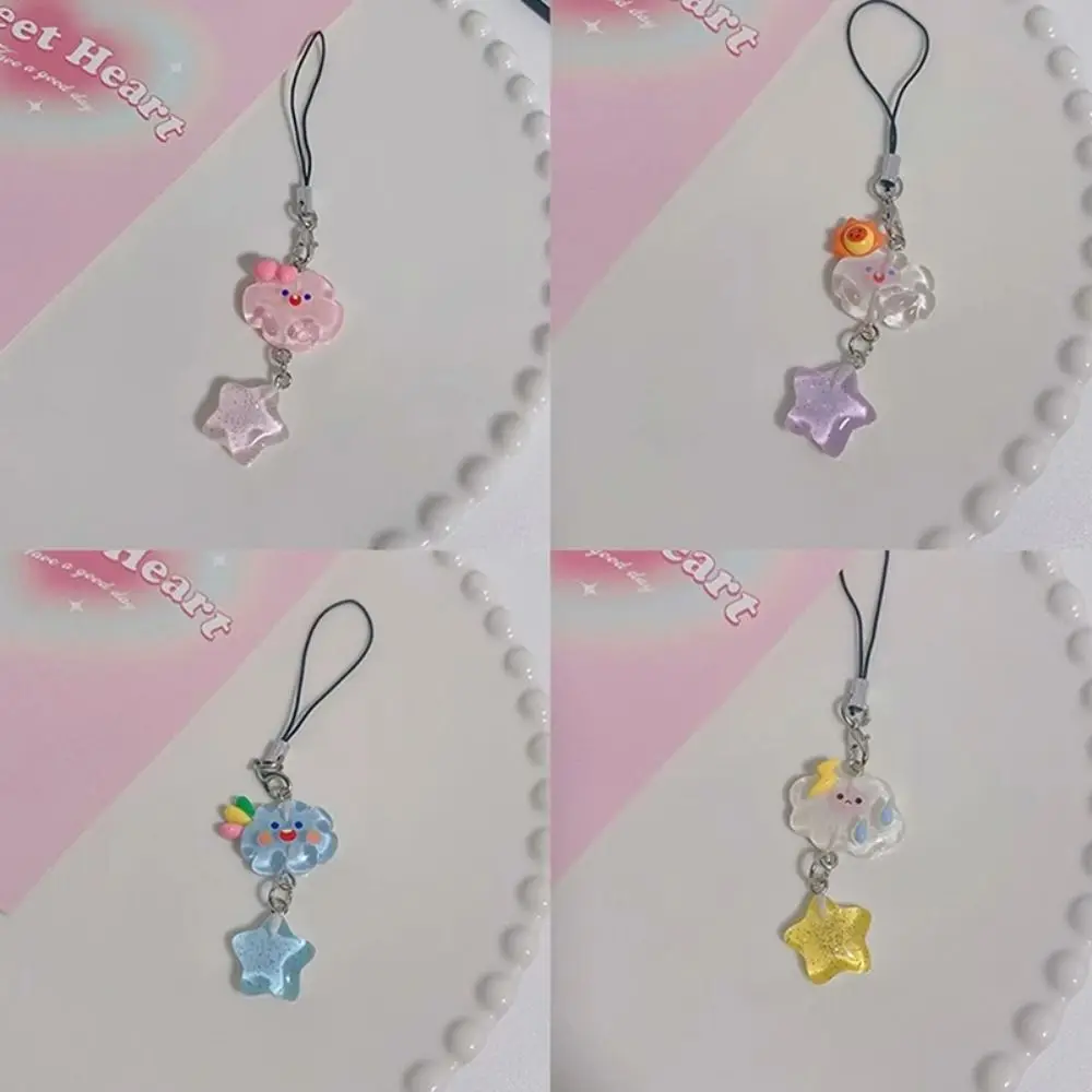 Star Starry Clouds Cell Phone Rope Korean Style Resin Resin Clouds Phone Chains Candy Color Sweet Girls