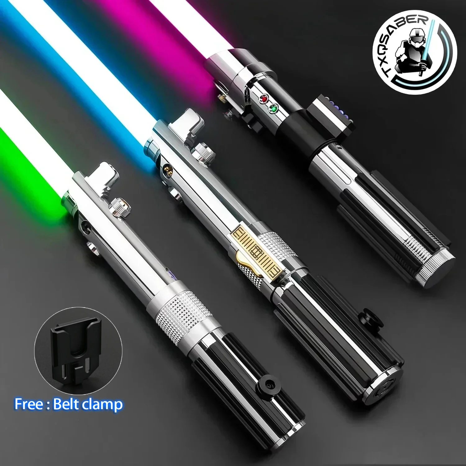 

TXQSABER Высококачественная серия Anakin, реплика светового меча, металлическая рукоять, тяжелый дуэльный RGB пиксельный лазерный меч, 27 комплектов Soundfonts, косплей