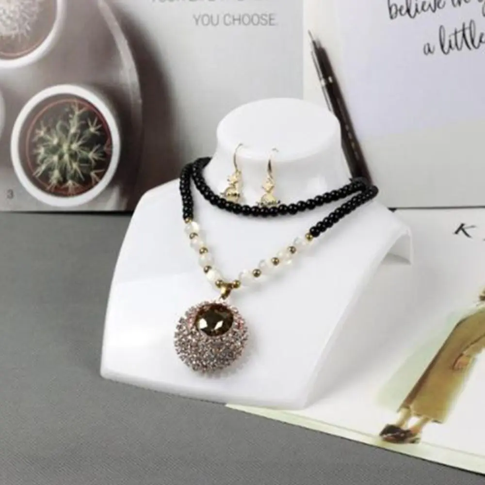 عارضة أزياء أفقية قلادة حامل الاكريليك حامل مجوهرات قلادة التمثال حامل استرخى أقراط عرض بلون