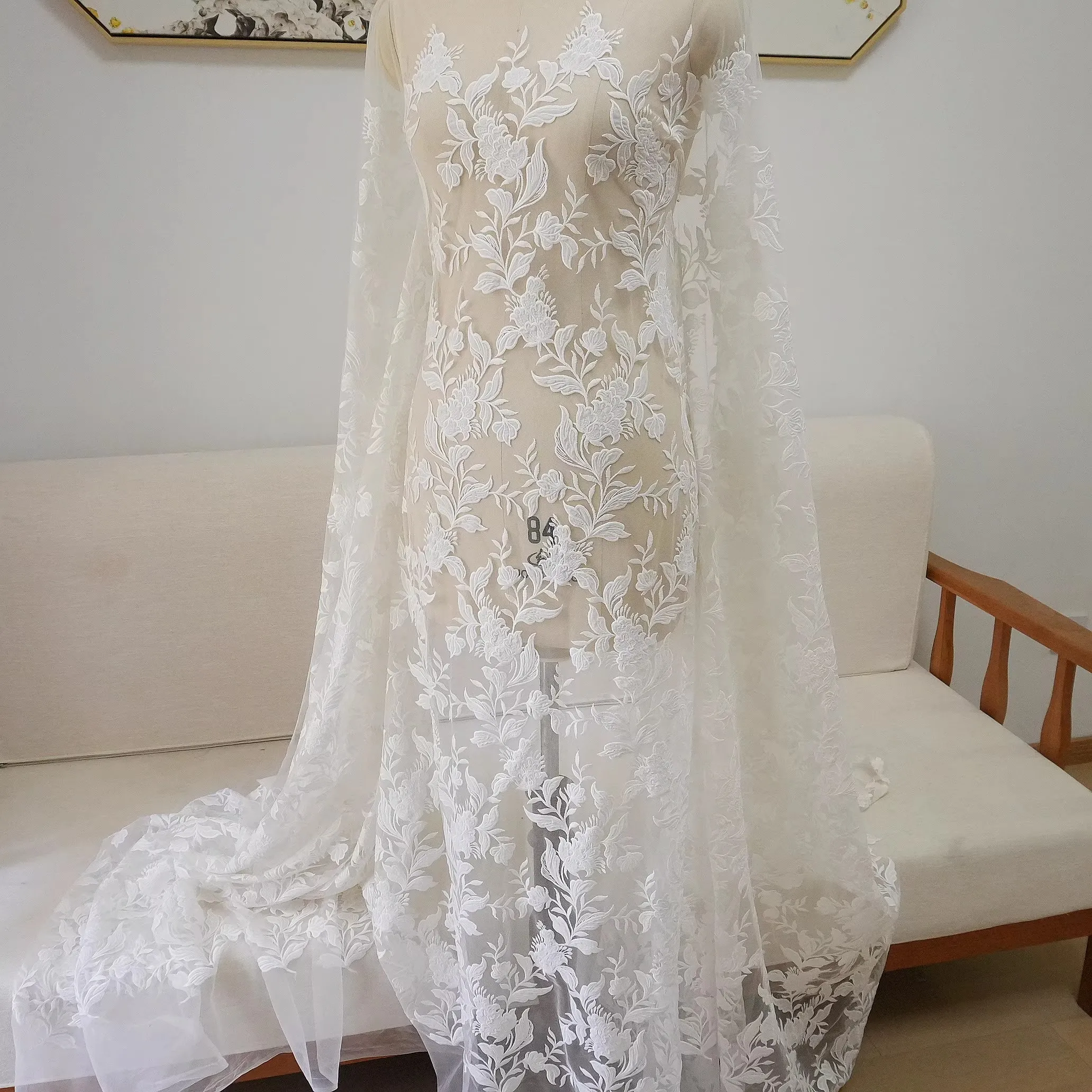 1 ياردة أقمشة شبكية جديدة التطريز بالليزر الخياطة تنورة فستان اكسسوارات النسيج للمواد #6