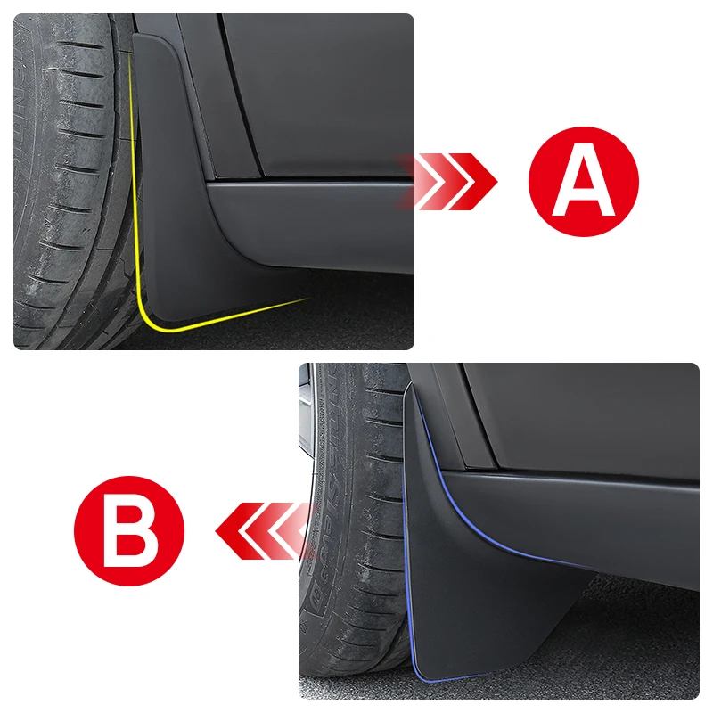 4 قطعة مجموعة واقيات الطين للسيارة الجبهة الخلفية درابزين الطين اللوحات سبلاش الحرس ABS اكسسوارات ل تسلا نموذج Y 2021 2022 2023 2024 2025