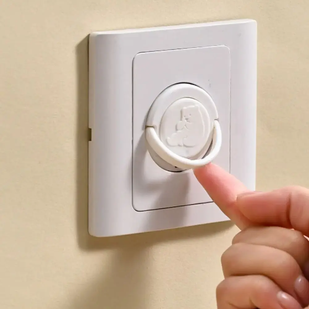 10Pcs Anti-electric Baby Safety Socket Covers EU Cartoon Socket Protective Cover Dust-proof Cute Bear