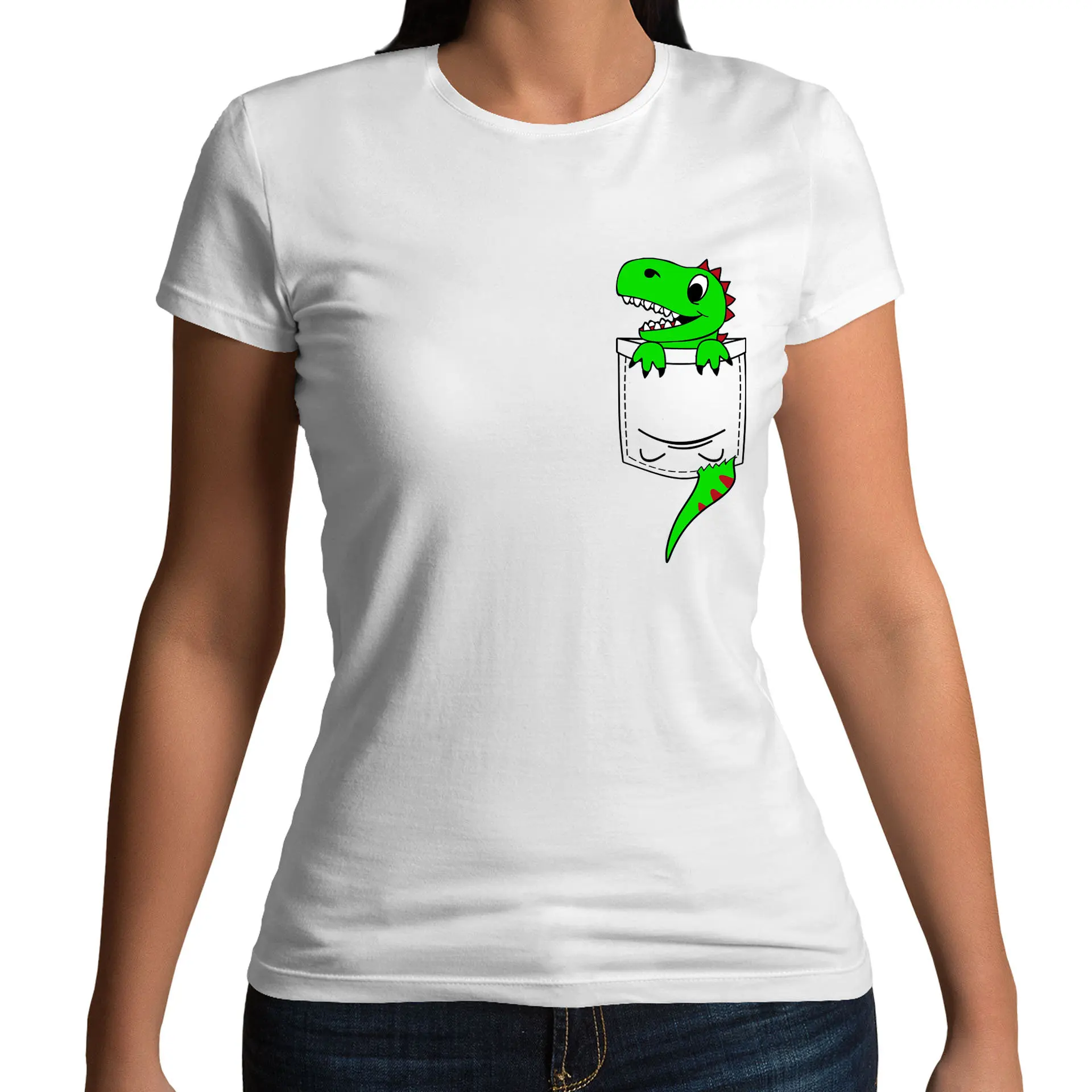 Dinosaur In Pocket Dino Cute Funny T Shirt and Kids Sizes