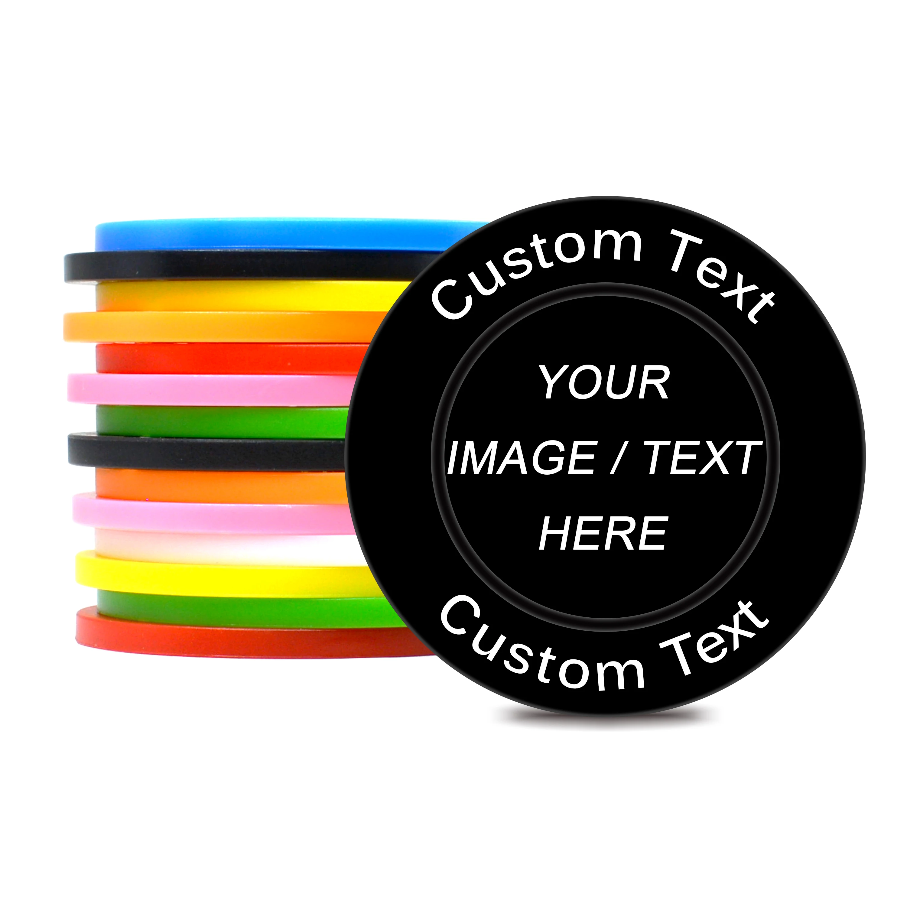 

100 Pcs Custom Plastic Poker Chips, Personalized Image or Text,Put Design on a Chip Full Color Printing,Set for Bar Tokens