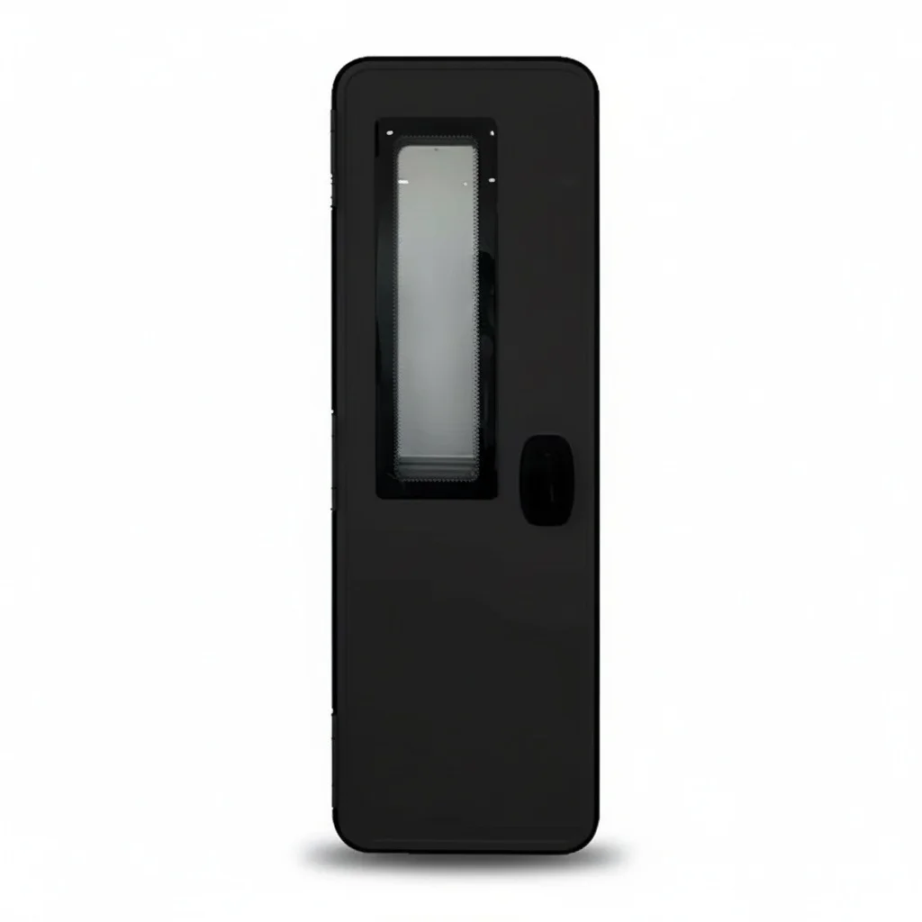 

Black RV Entry Door 600x1750mm, Aluminum Alloy Camper Door Replacement, Double Glazed RV Door with Screen for Caravan Motorhome