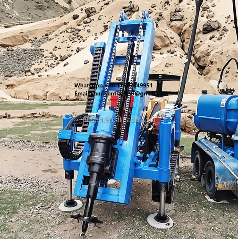 

Мини-буровая установка на гусеничном ходу с пневмогидравлическим приводом для геотехнических исследований и бурения скважин в твердых породах, цена