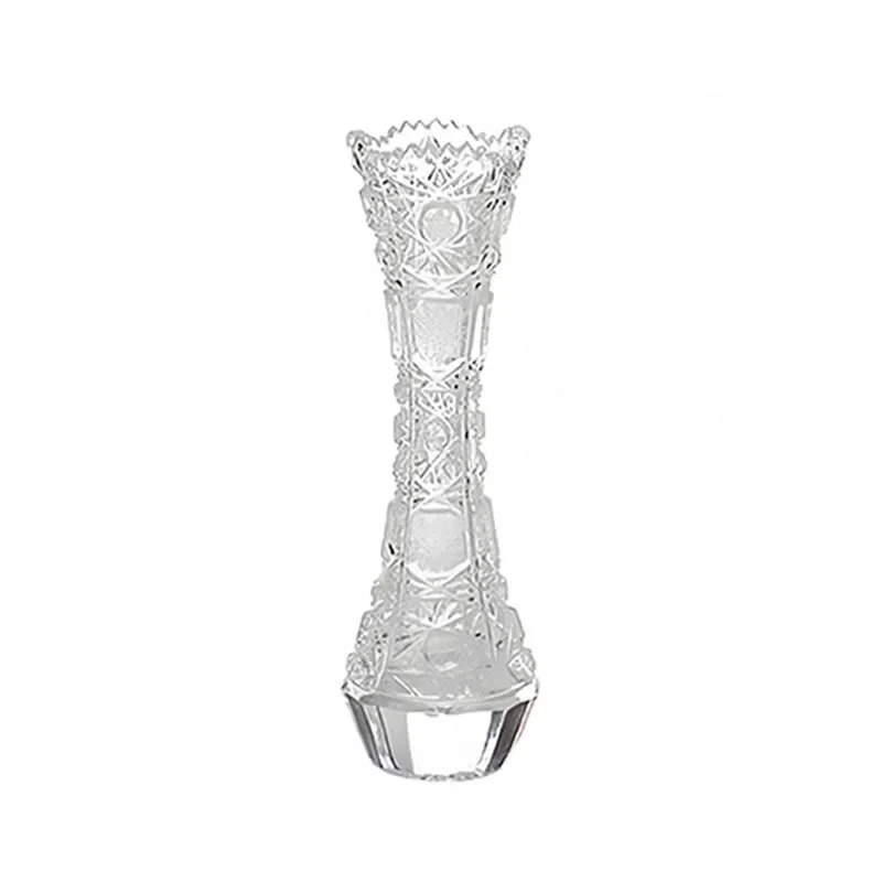 Crystal glass vase, handmade car engraved European sunflower decorative small vase