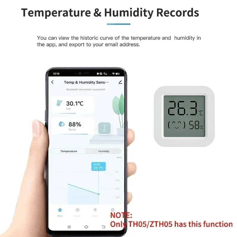 Tuya Temperature Humidity Sensor Mini LCD Digital Display Compatible with Bluetooth APP Remote Control Thermometer Hygrometer