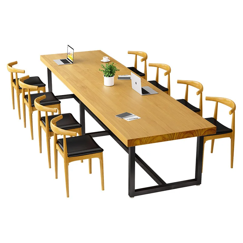 

Стол из массива дерева, простой офисный верстак для конференций, полоса для персонала