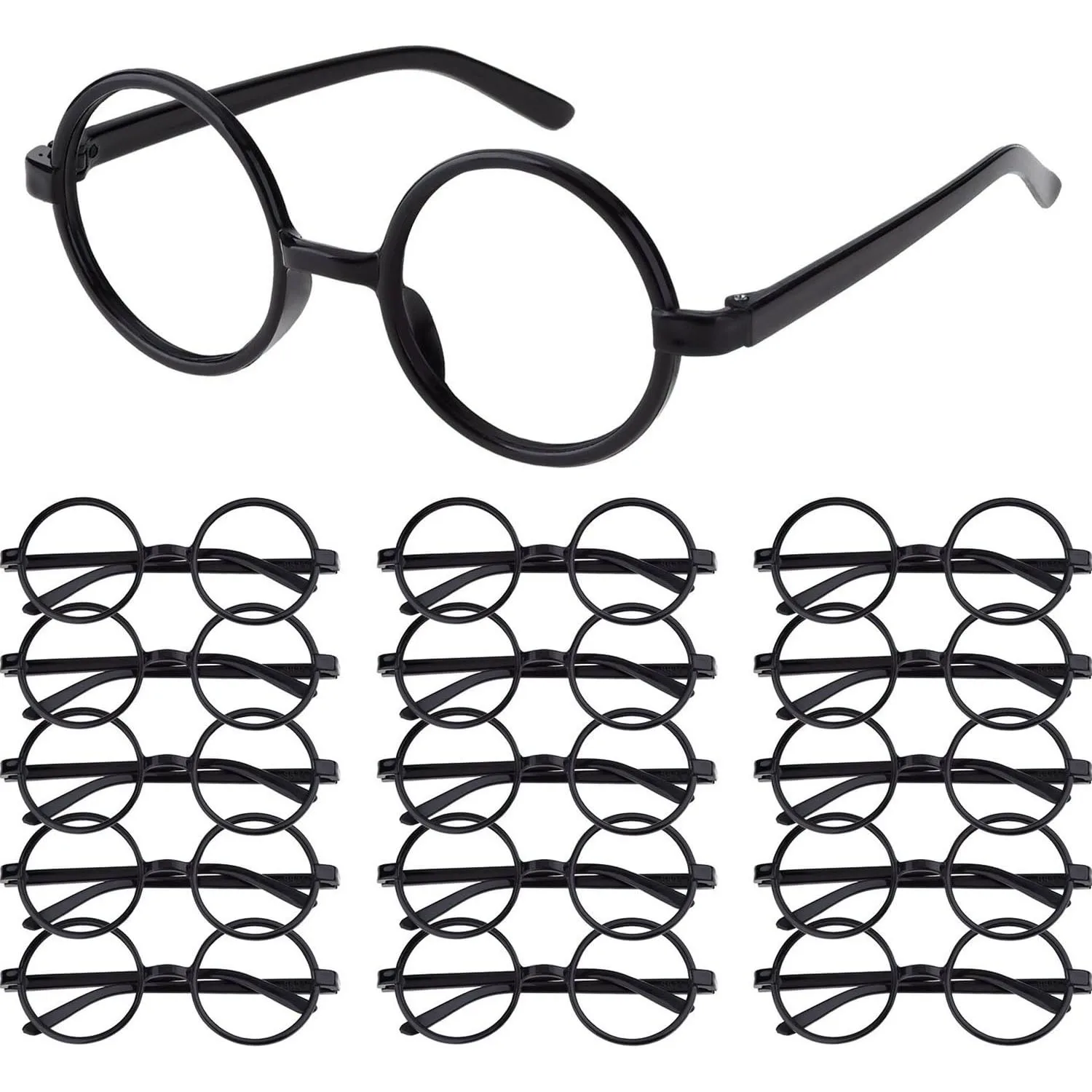 6/12/18pcs Wizard Glasses Round Frame Glasses No Lens Halloween Costumes Harry-potters Cosplay Props Party Decorations Supplies