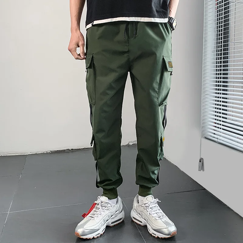 

Men's Summer Lightweight Casual Pants Loose Breathable Tapered Joggers Drop Crotch Edgy Streetwear Sporty Solid Tone