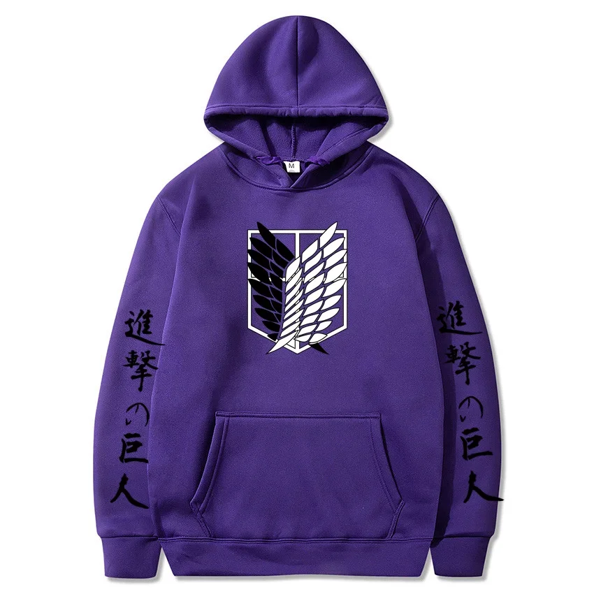 Men Hoodies Sweatshirts Japanese Anime Shingeki No Kyojin Graphic Hoodies Men Pullover Hooded Sweatshirt Unisex