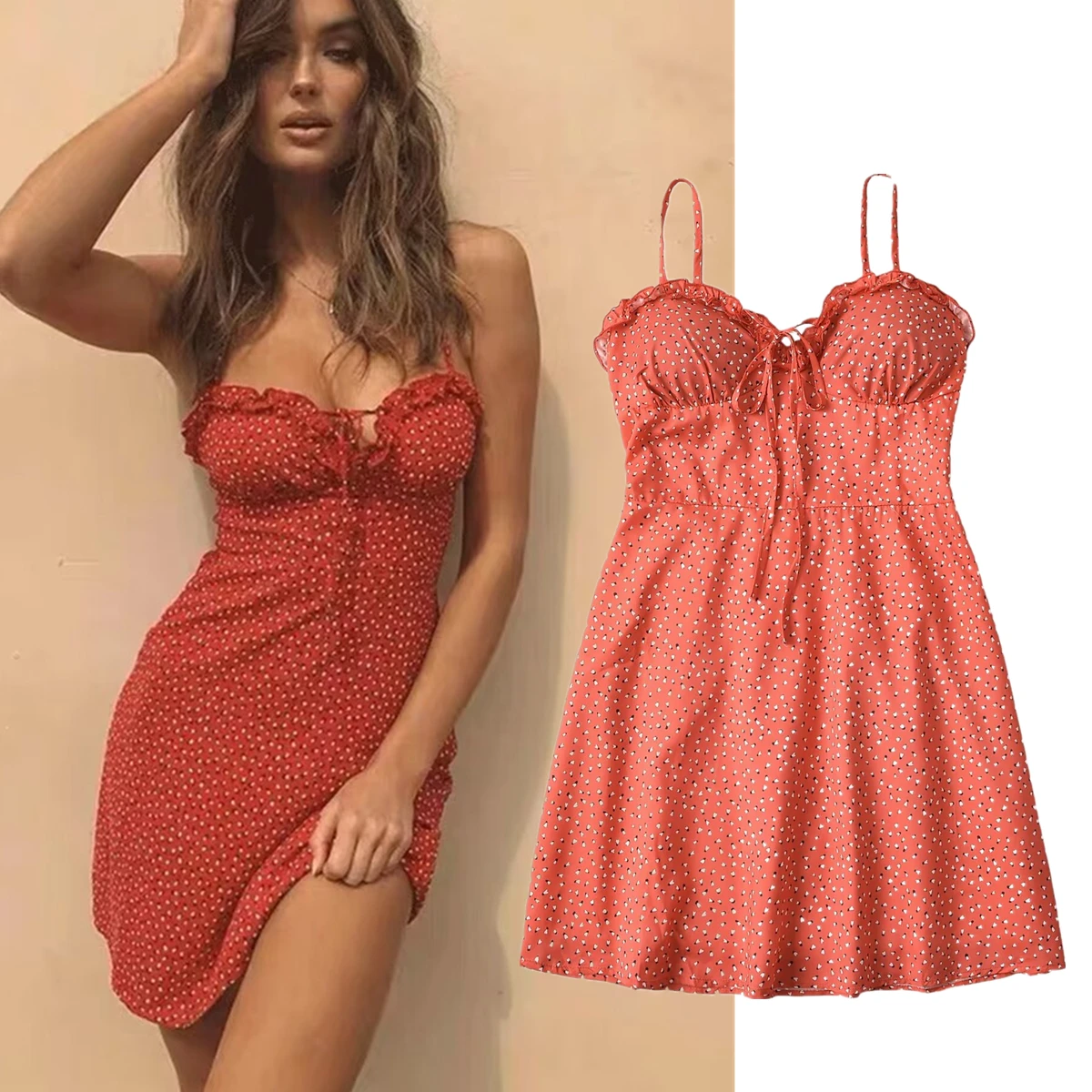 

Jenny&Dave Fashion Grils Sexy Beach Summer Dress For Women Vintage Mini Dress Floral Print Camisole Dress Women