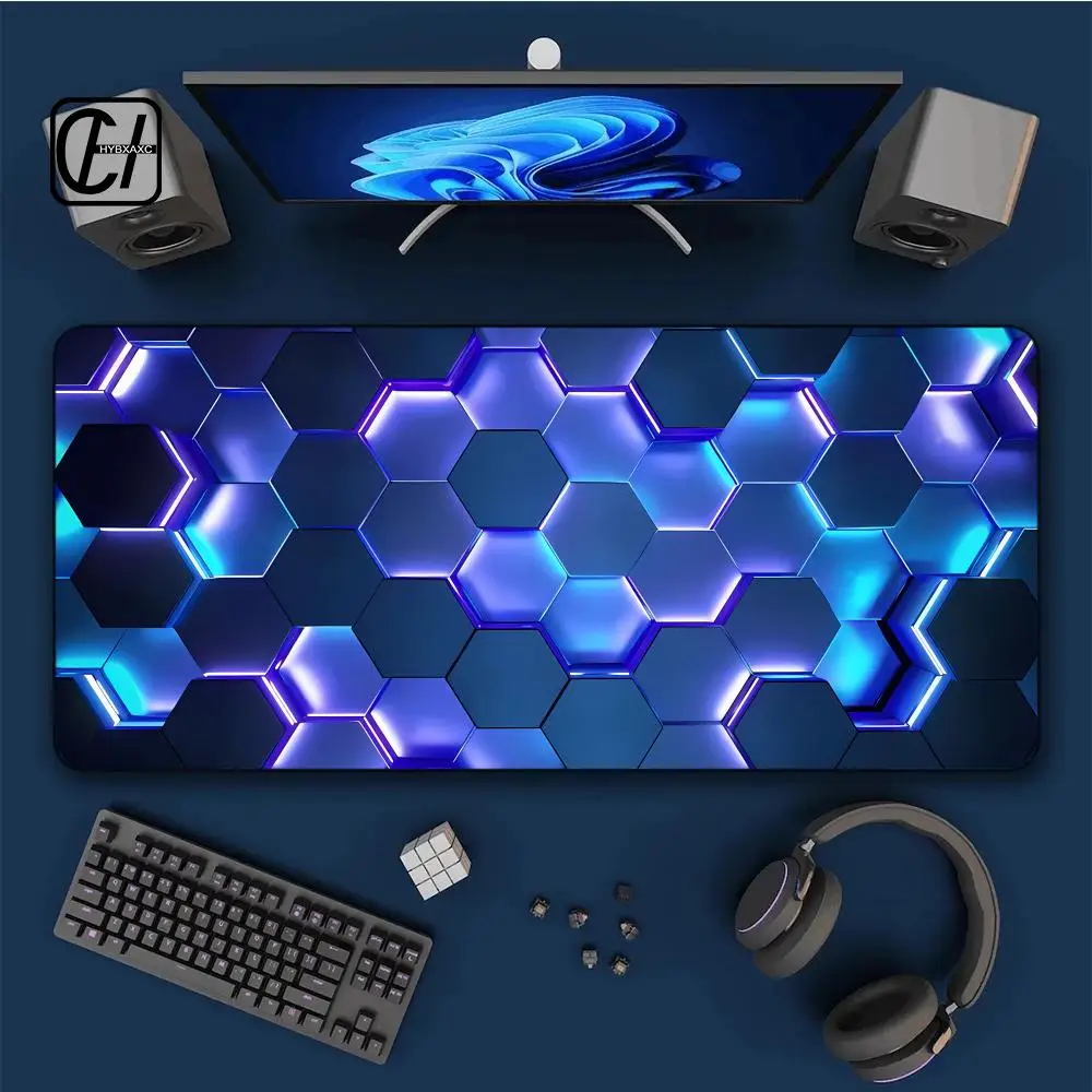 

Large Mouse Pad Big Red Blue gradient design non-slip rubber sewn edge gaming desk mat keyboard gamer and office work HYB XXC
