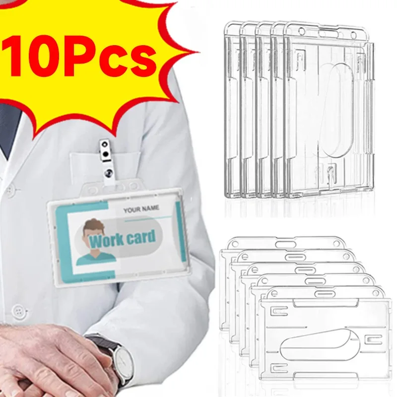 Multi-use Hard Acrylic Plastic Work Card Holders Protector Cover For Bus Cards ID Cards Waterproof Anti Dust Transparent Case