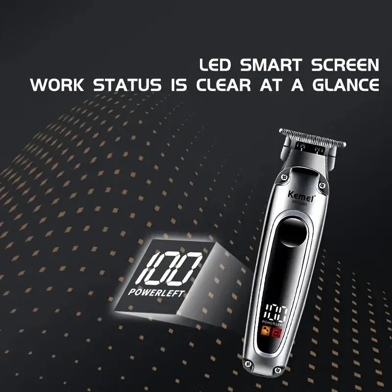 مقص شعر كهربائي من Kemei للرجال ، آلة قص شعر لاسلكية بدون لحية ، آلة قص شعر قوية ، قابلة لإعادة الشحن بمنفذ USB ، صالون حلاقة ،